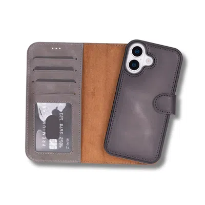 Leathere Grey  Iphone Onyedi Wallet Case – Gray - New York In Gray