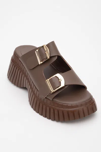Forever & Always Shoes Joanes Leather Two-strap Platform Sandal (women) In Brown