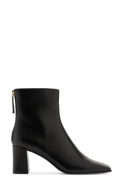 Mango Block Heel Bootie In Black