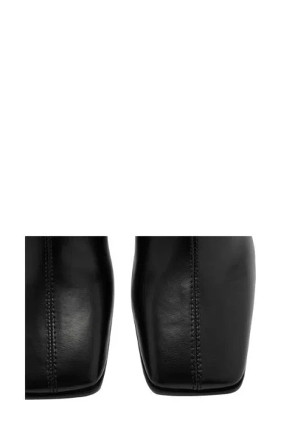 Mango Block Heel Bootie In Black