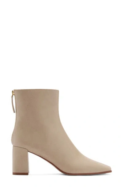 Mango Block Heel Bootie In Neutral