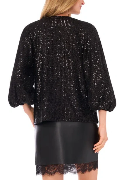Vince Camuto Sequined Raglan Top In Black