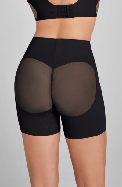 Honeylove Meshsculpt Mid Rise Shaper Shorts In Black
