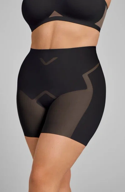 Honeylove Meshsculpt Mid Rise Shaper Shorts In Black