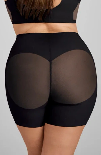 Honeylove Meshsculpt Mid Rise Shaper Shorts In Black