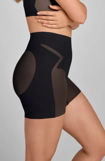 Honeylove Meshsculpt Mid Rise Shaper Shorts In Black