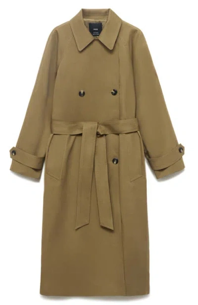 Mango Women's Long Double-breasted Trench Coat In Brown