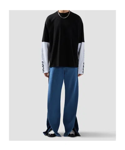 Gcds Printed Long Sleeve T-shirt With Graphic Design In Black