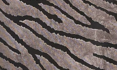 Karen Kane Zebra Stripe Velvet Burnout Shirttail Top In Animal Print