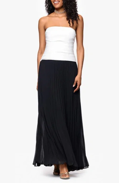 Betsy & Adam Strapless A-line Dress In White