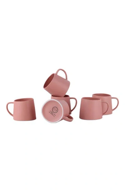 Stone Lain Delilah Porcelain Mugs, Set Of 6 In Pink