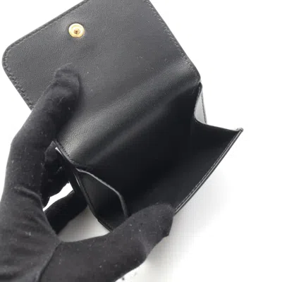 Balenciaga Black Leather Wallet (tri-fold) In Black