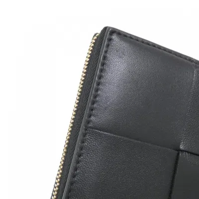 Pre-owned Bottega Veneta Black Leather Long Wallet (bi-fold) ()
