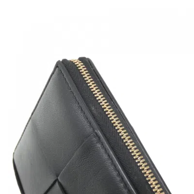 Pre-owned Bottega Veneta Black Leather Long Wallet (bi-fold) ()