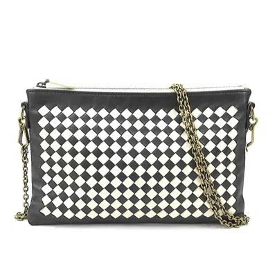 Pre-owned Bottega Veneta Black Off-white Leather Shoulder Bag ()