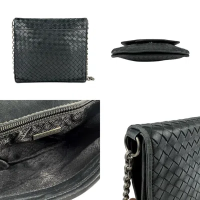 Pre-owned Bottega Veneta Black Silver Leather Metal Shoulder Bag ()