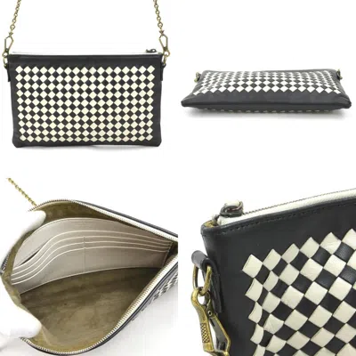Pre-owned Bottega Veneta Black Off-white Leather Shoulder Bag ()