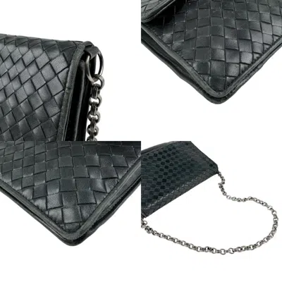 Pre-owned Bottega Veneta Black Silver Leather Metal Shoulder Bag ()