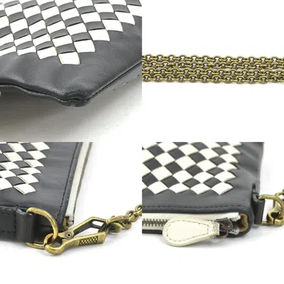 Pre-owned Bottega Veneta Black Off-white Leather Shoulder Bag ()