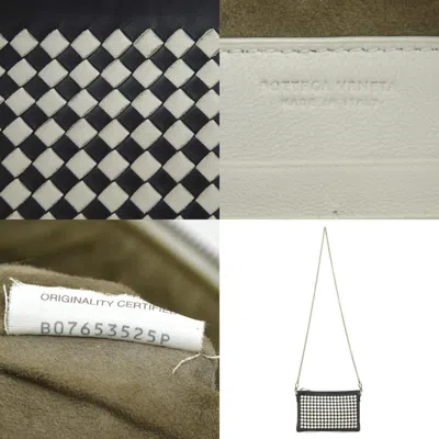 Pre-owned Bottega Veneta Black Off-white Leather Shoulder Bag ()