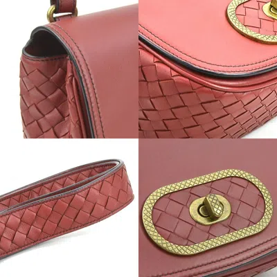 Pre-owned Bottega Veneta Red Color Intrecciato Shoulder Bag ()