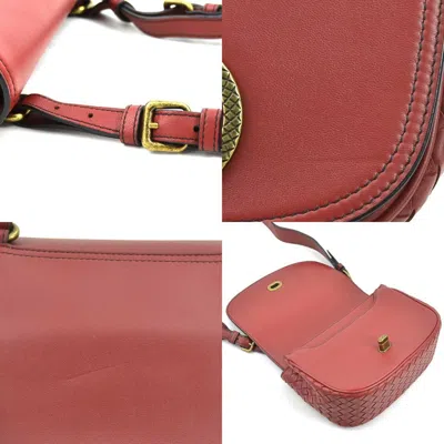 Pre-owned Bottega Veneta Red Color Intrecciato Shoulder Bag ()