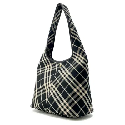 Pre-owned Burberry Black Ivory Canvas Shoulder Bag Tote Bag ()
