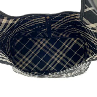 Pre-owned Burberry Black Ivory Canvas Shoulder Bag Tote Bag ()