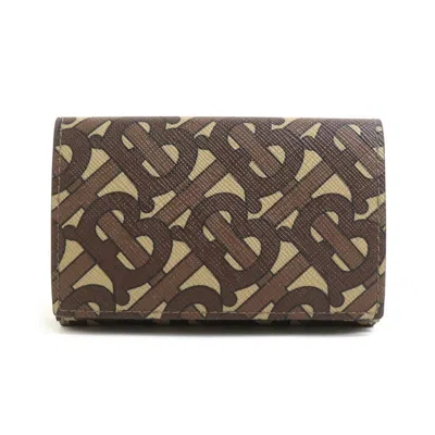 Pre-owned Burberry Brown Coated Canvas Wallet (tri-fold) ()