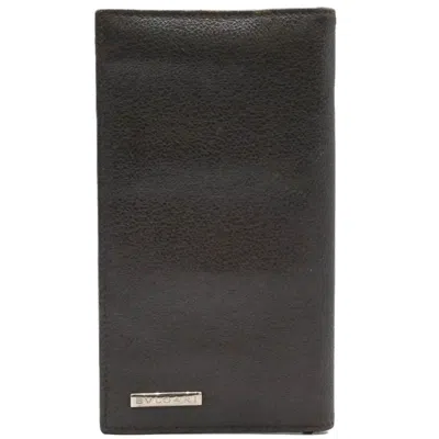 Pre-owned Bvlgari Brown Leather Long Wallet (bi-fold) ()