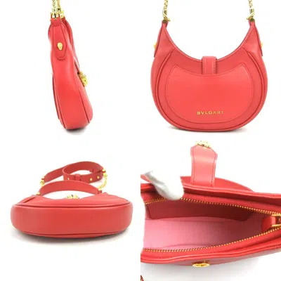 Pre-owned Bvlgari Red Color Leather Handbag Shoulder Bag ()
