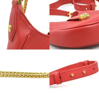 Pre-owned Bvlgari Red Color Leather Handbag Shoulder Bag ()