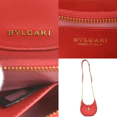 Pre-owned Bvlgari Red Color Leather Handbag Shoulder Bag ()