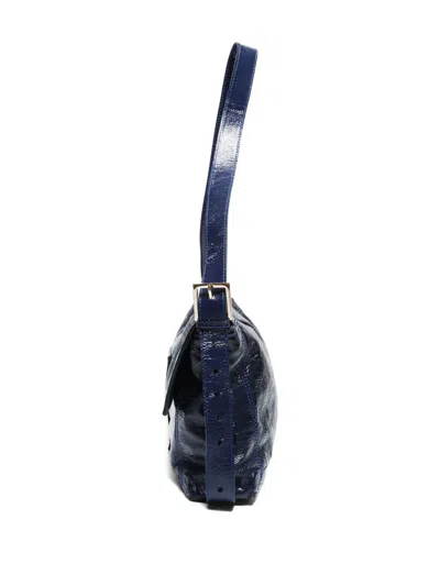 Pre-owned Fendi 2000-2015 Mamma Baguette Shoulder Bag In Blue