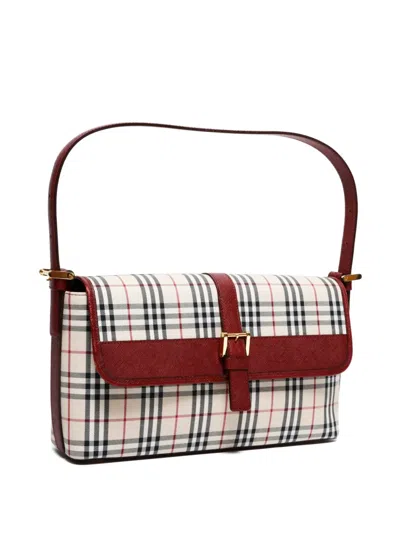 Pre-owned Burberry 1990-2000s House Check Shoulder Bag In Neutral