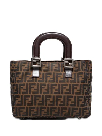 Pre-owned Fendi 1990-2000s Zucca Handbag In Brown
