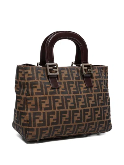Pre-owned Fendi 1990-2000s Zucca Handbag In Brown