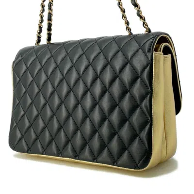 Pre-owned Chanel Black Gold Leather Shoulder Bag ()
