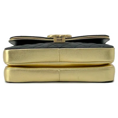 Pre-owned Chanel Black Gold Leather Shoulder Bag ()