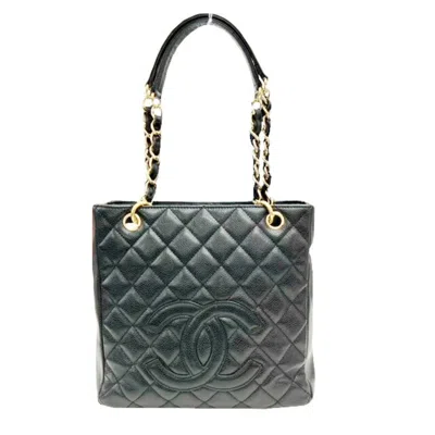 Pre-owned Chanel Black Grained Calfskin Tote Bag ()