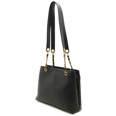 Pre-owned Chanel Black Grained Calfskin Shoulder Bag Tote Bag ()