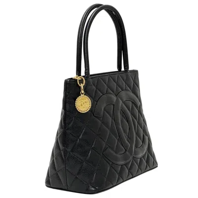 Pre-owned Chanel Black Grained Calfskin Tote Bag ()