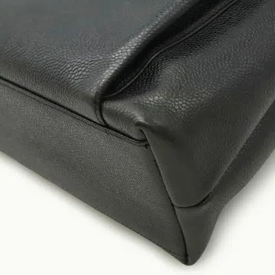 Pre-owned Chanel Black Grained Calfskin Shoulder Bag Tote Bag ()