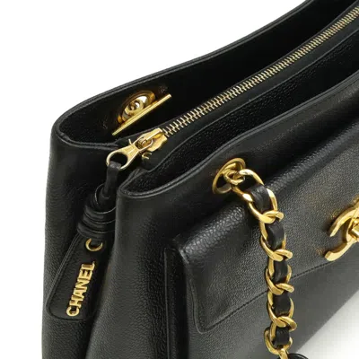 Pre-owned Chanel Black Grained Calfskin Shoulder Bag Tote Bag ()