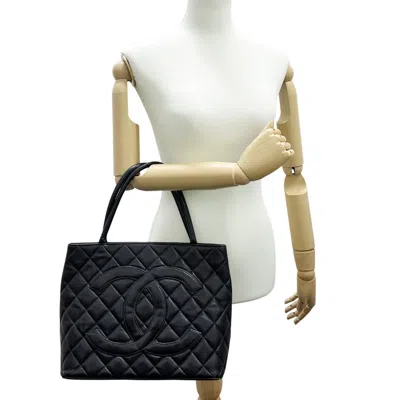 Pre-owned Chanel Black Grained Calfskin Tote Bag ()