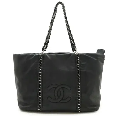 Pre-owned Chanel Black Leather Shoulder Bag Tote Bag ()