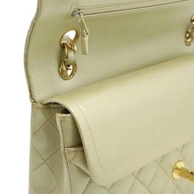 Pre-owned Chanel Champagne Gold Leather Handbag Shoulder Bag ()