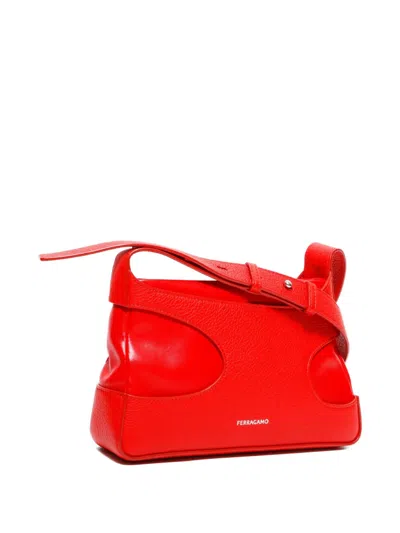 Pre-owned Ferragamo 2015-2025 Cut-out Shoulder Bag In Red
