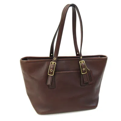 Pre-owned Coach Dark Brown Leather Handbag Tote Bag ()
