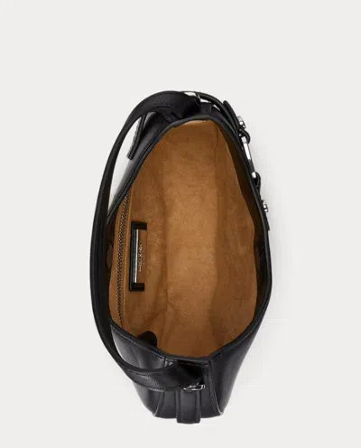 Ralph Lauren Leather Mini Tasha Crossbody Bag In Black